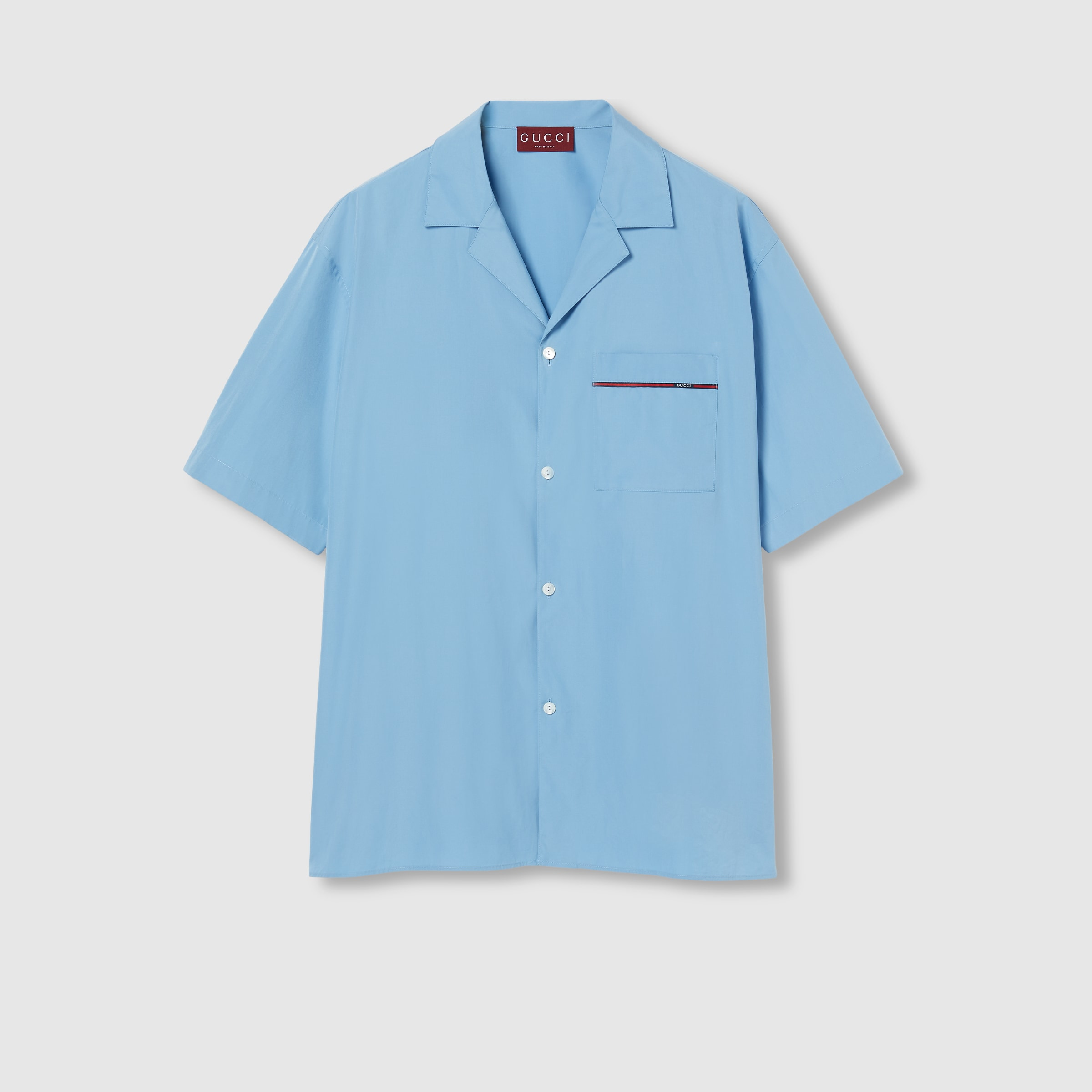 Regular fit cotton shirt with Web - 1