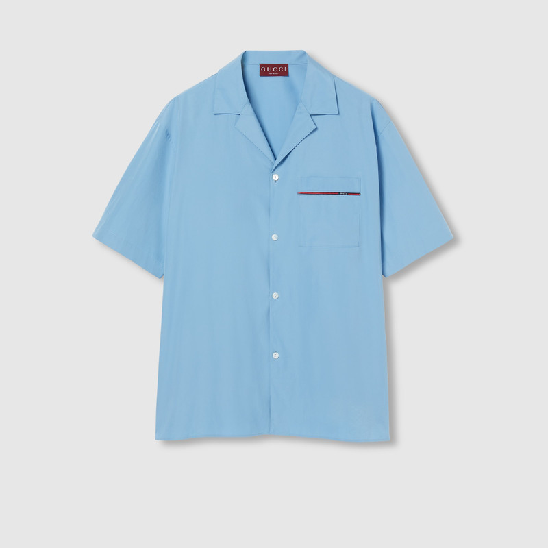 Regular fit cotton shirt with Web 1