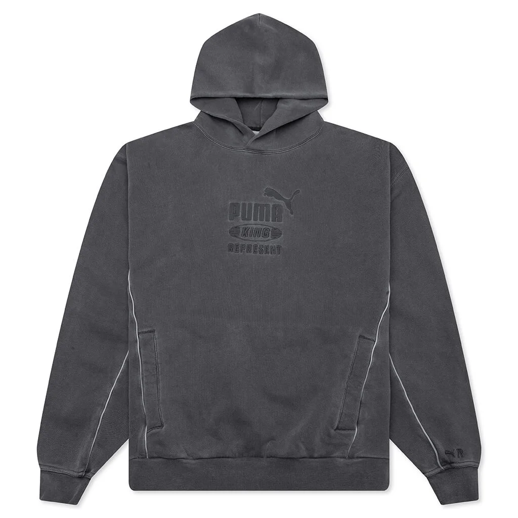 PUMA X REPRESENT GRAPHIC HOODIE - FLAT DARK GRAY - 1