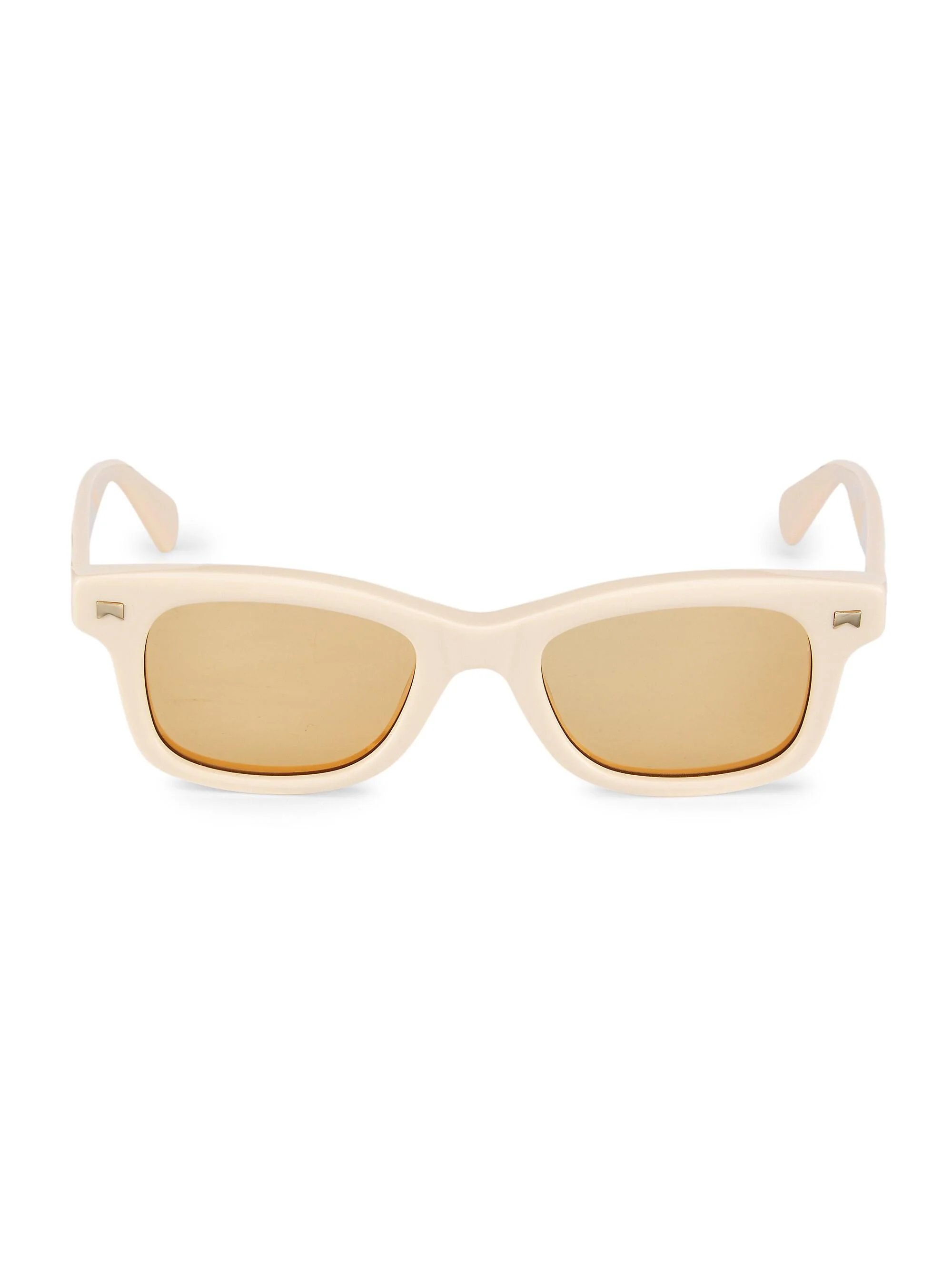 Men's Sun Ray Acetate 48mm Rectangular Sunglasses - White Yellow - 1