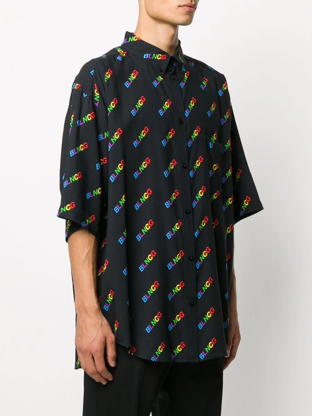 logo-print oversize shirt - 3