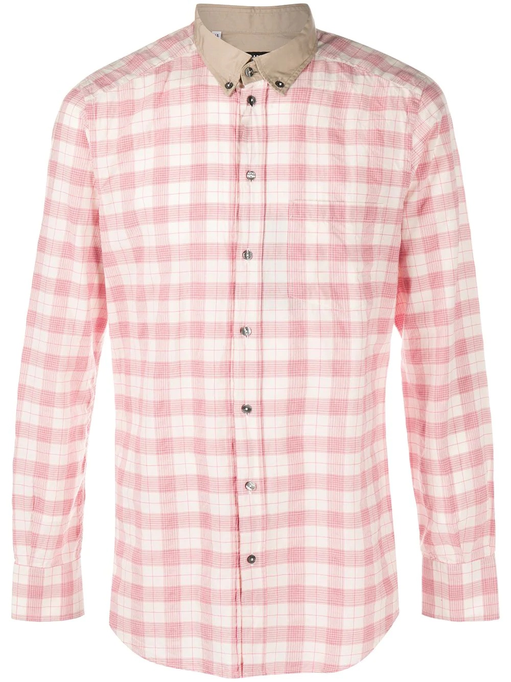 button-down checked shirt - 1