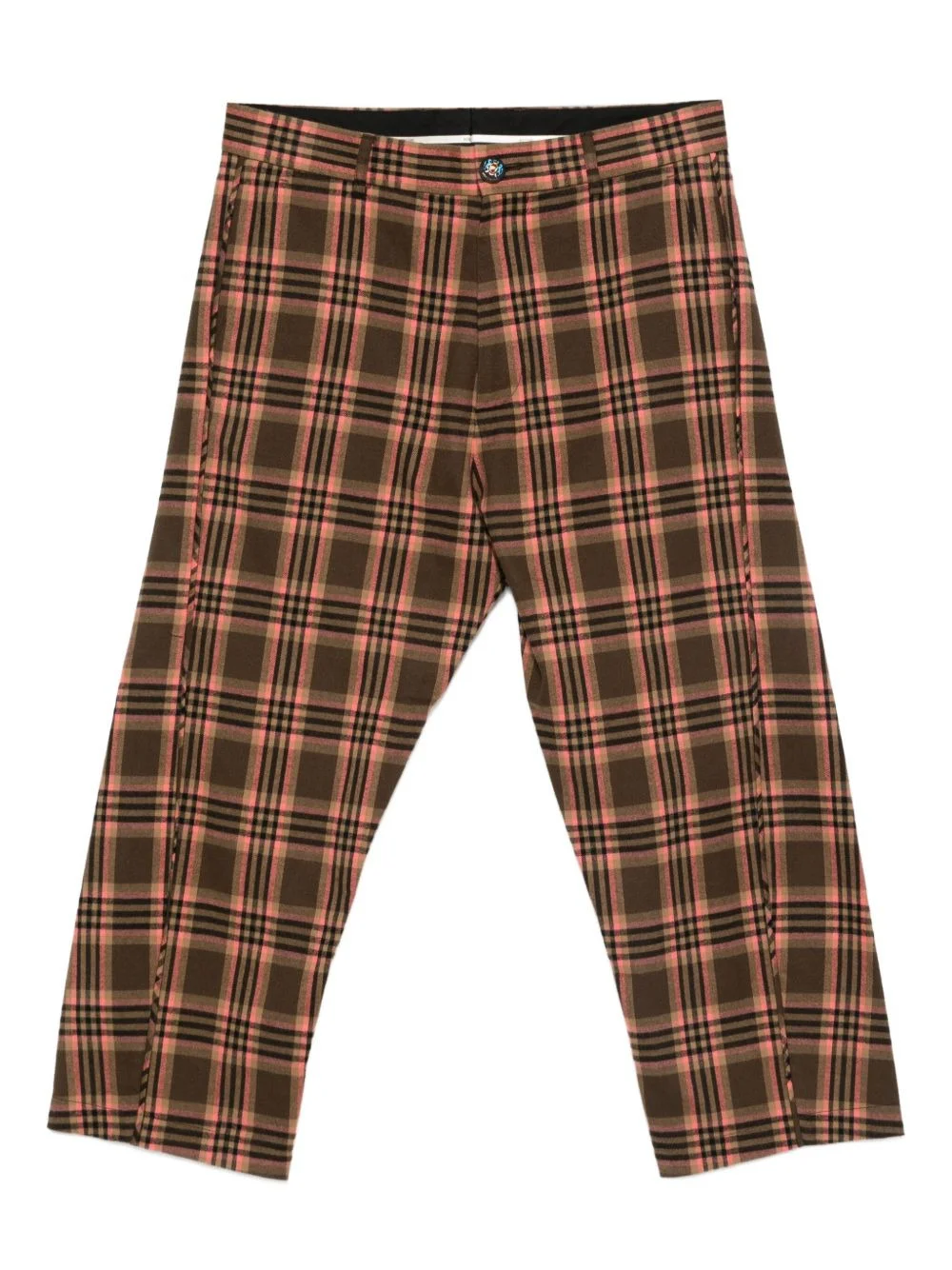 checked-pattern trousers - 1