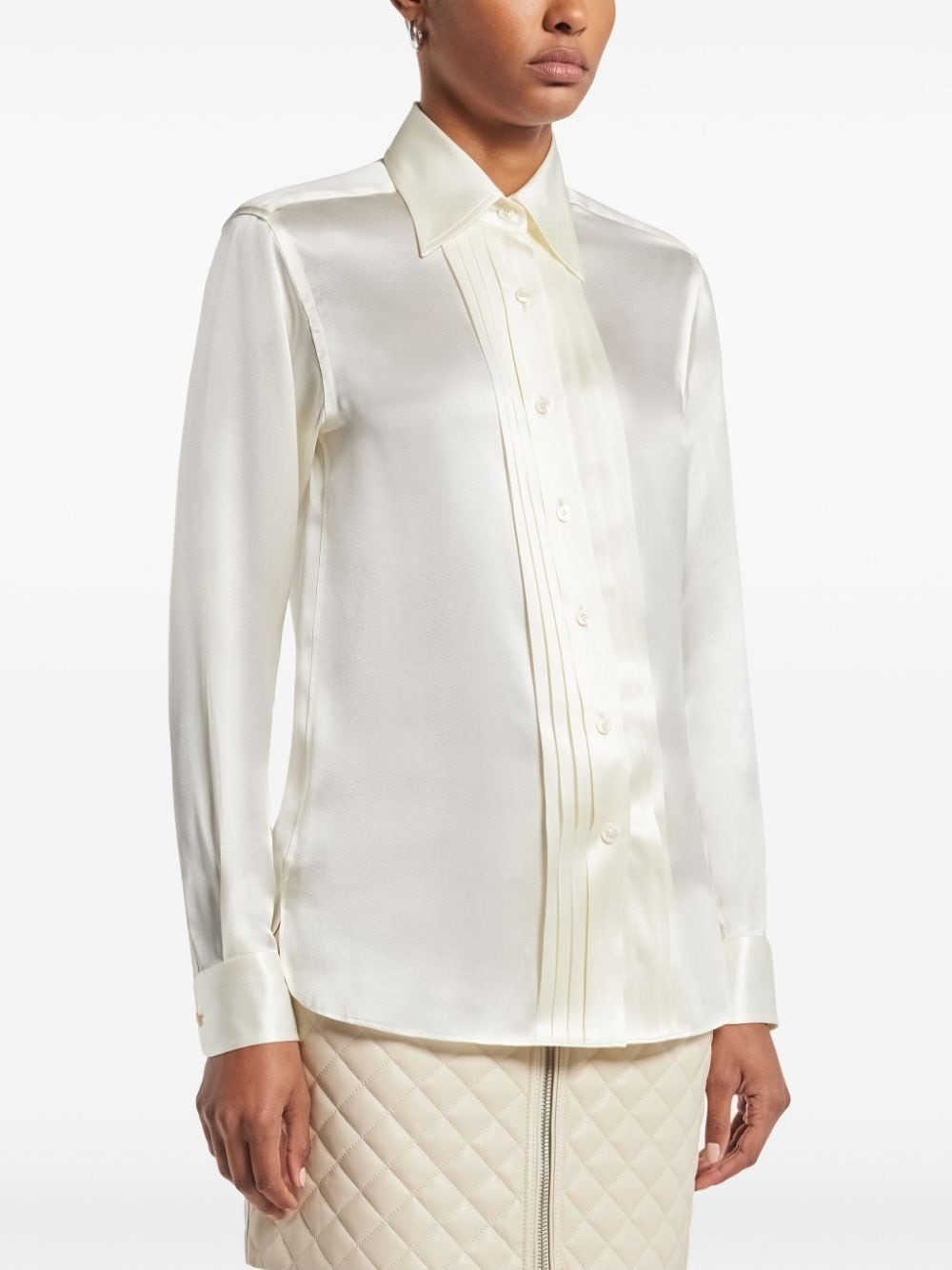 pleated silk shirt - 3