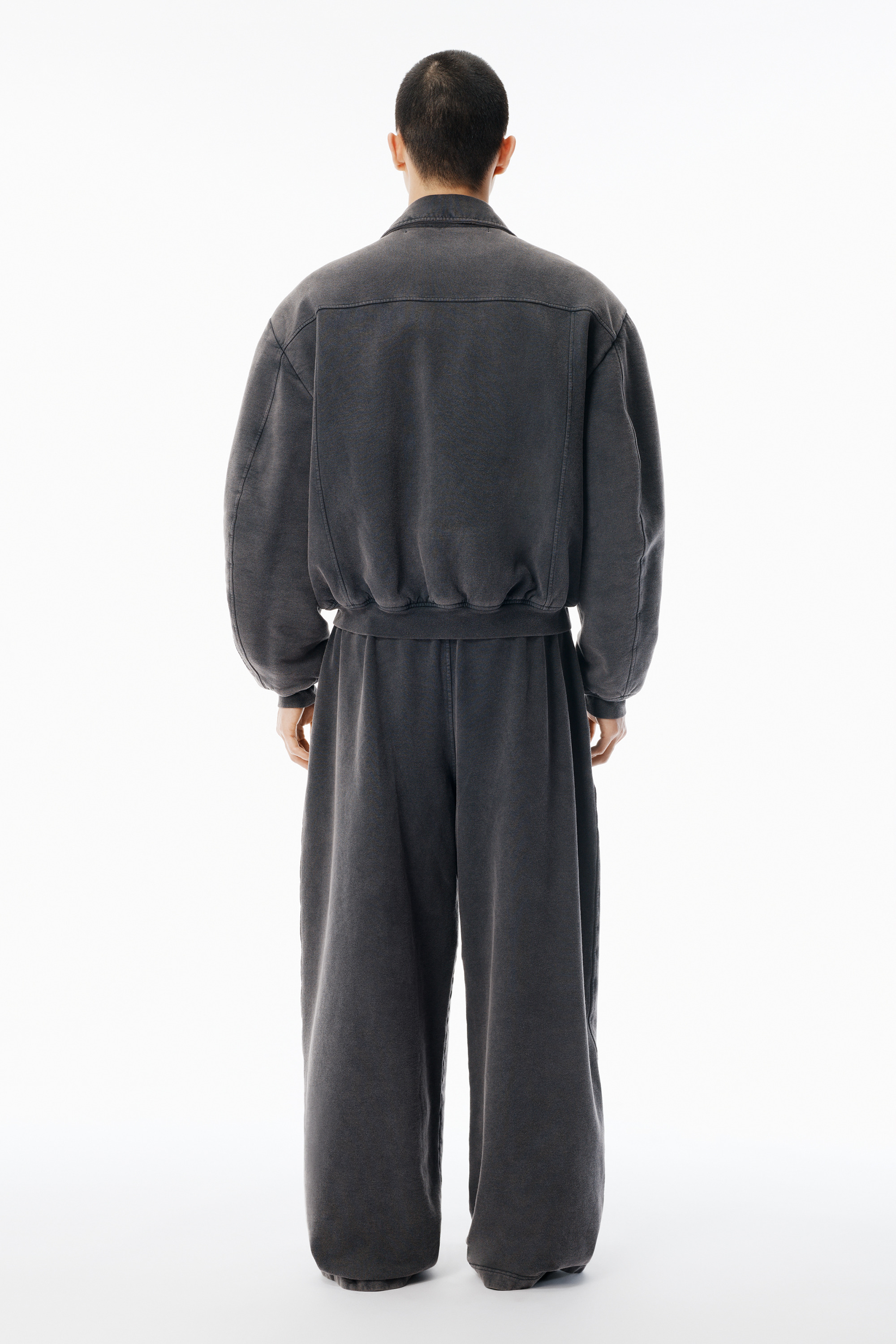 Grey Organic Terry Moto Jacket - 4