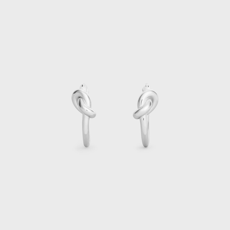 Knot Small Hoops in Brass with Rhodium finish 3