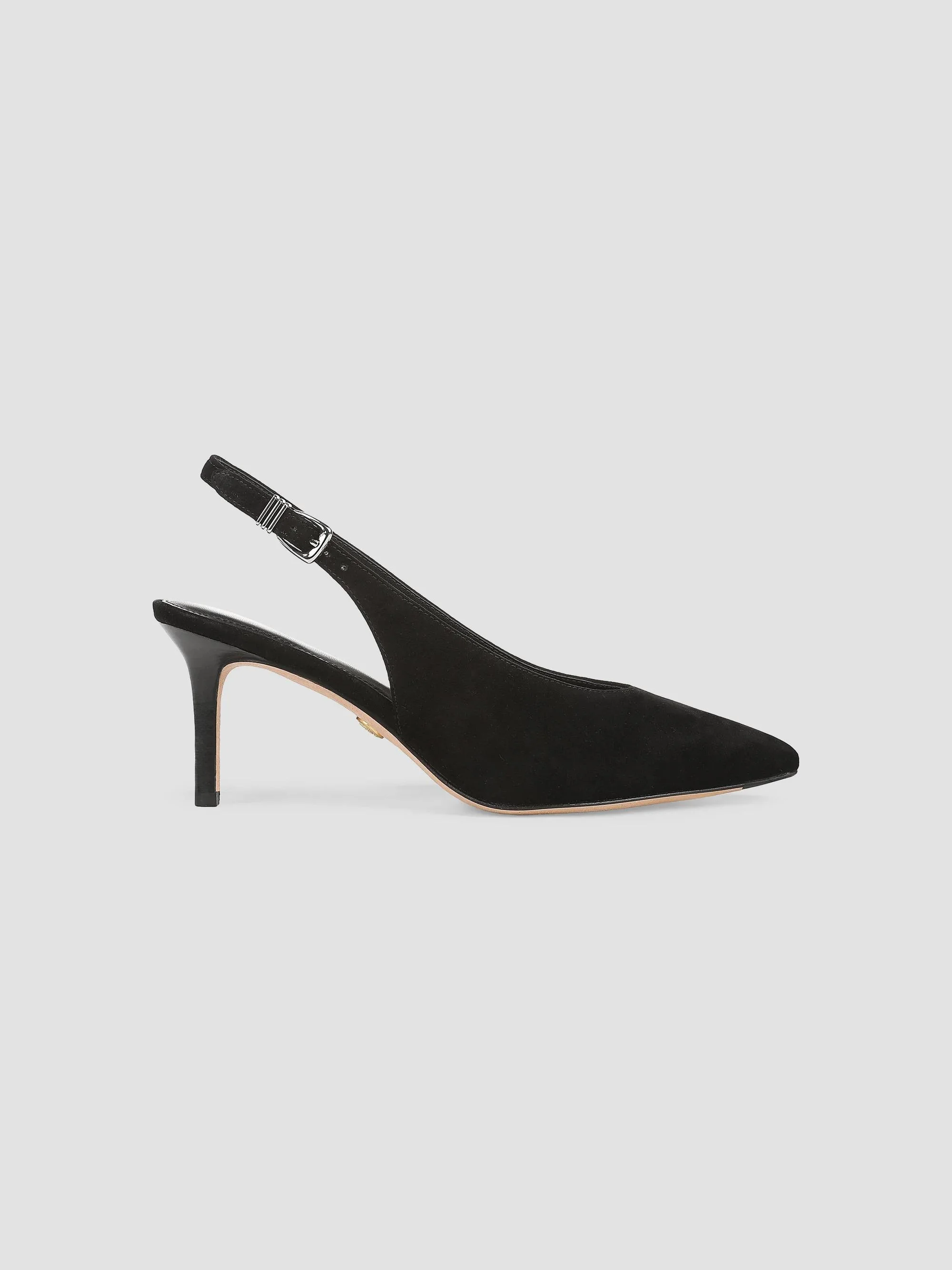Women's Luciana 70MM Suede Slingback Pumps - Black - 1