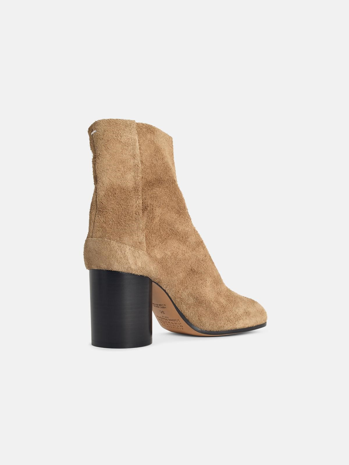 CAMEL SUEDE TABI ANKLE BOOTS - 3