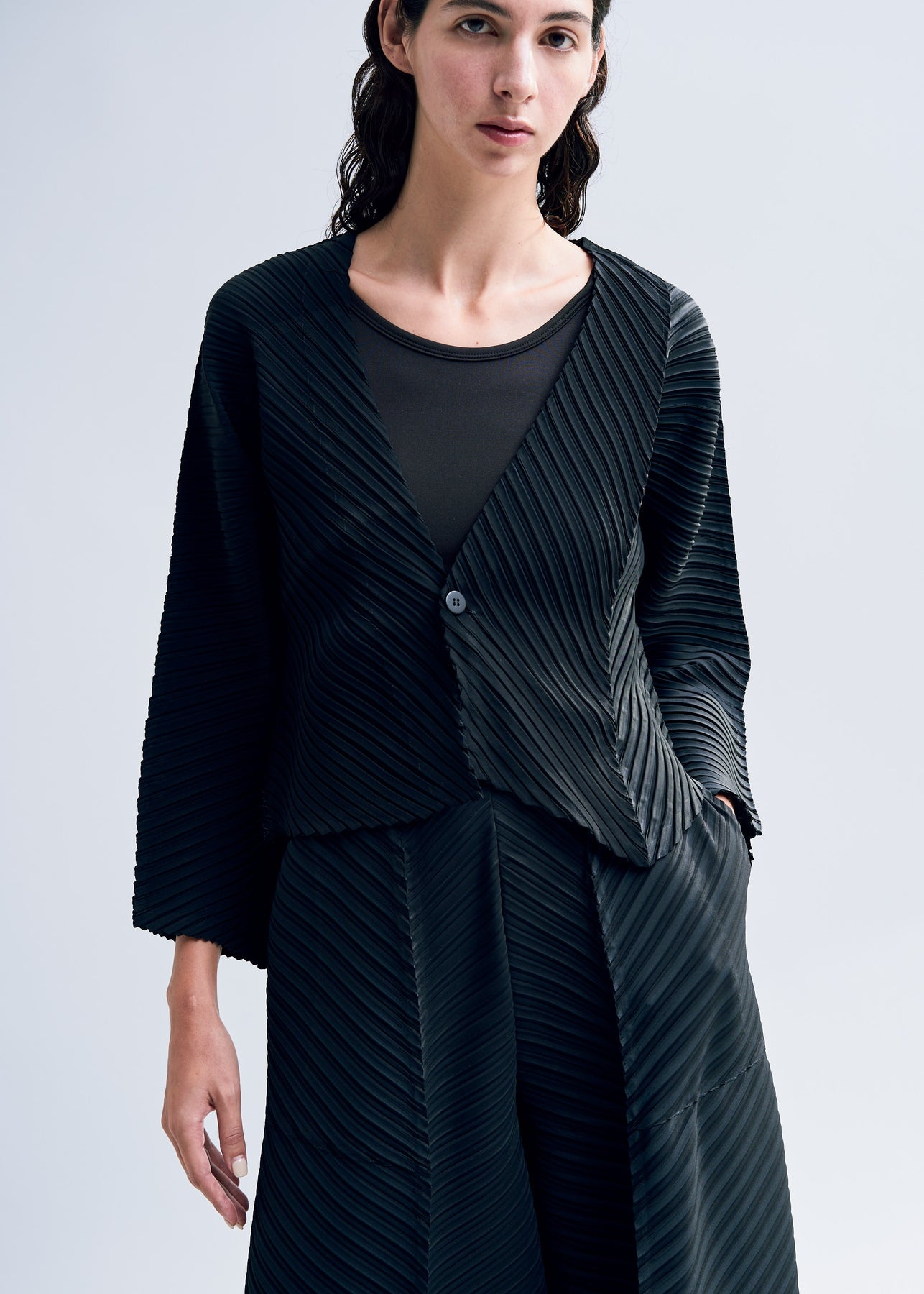 PLASTER PLEATS CARDIGAN - 3