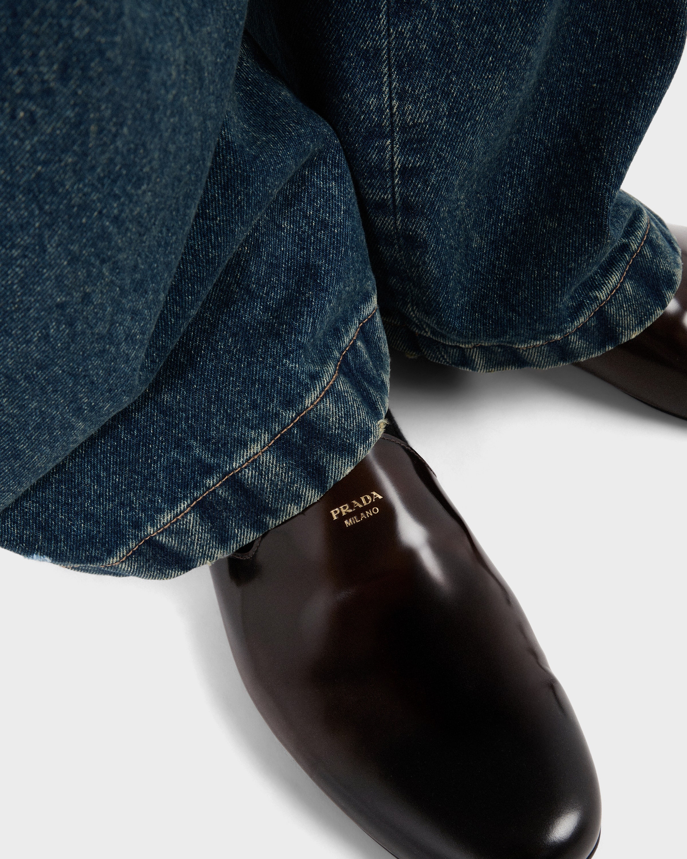 Brushed leather mules - 3