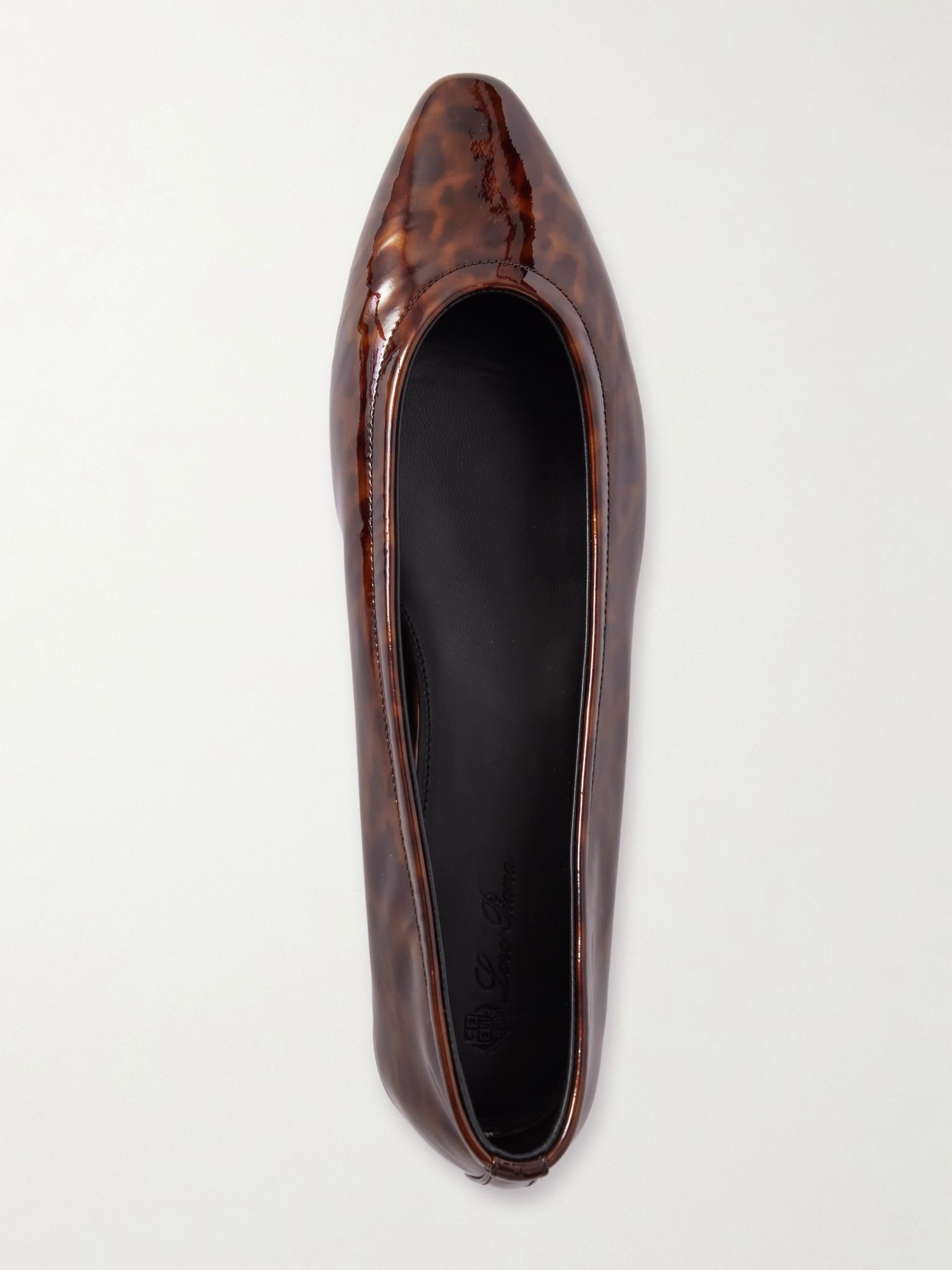 Primula leopard-print patent-leather ballet flats Dark brown - 5