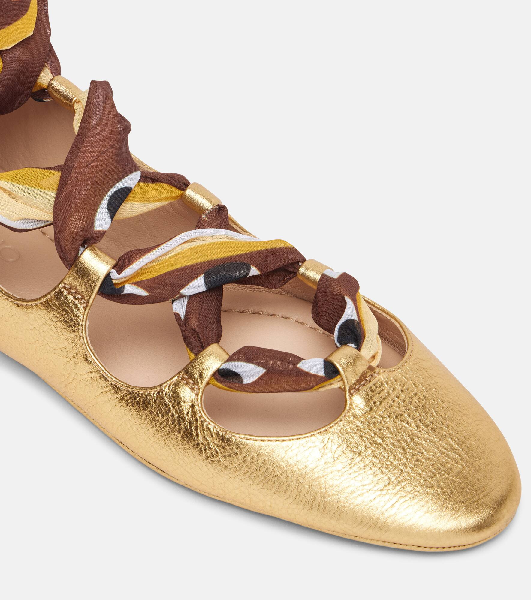 Lace-up leather ballet flats - 5