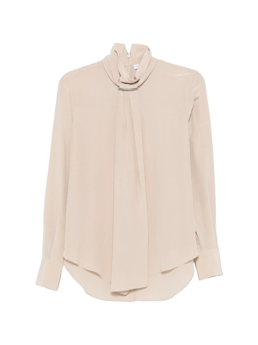 Monili-embellished high-neck blouse - 1