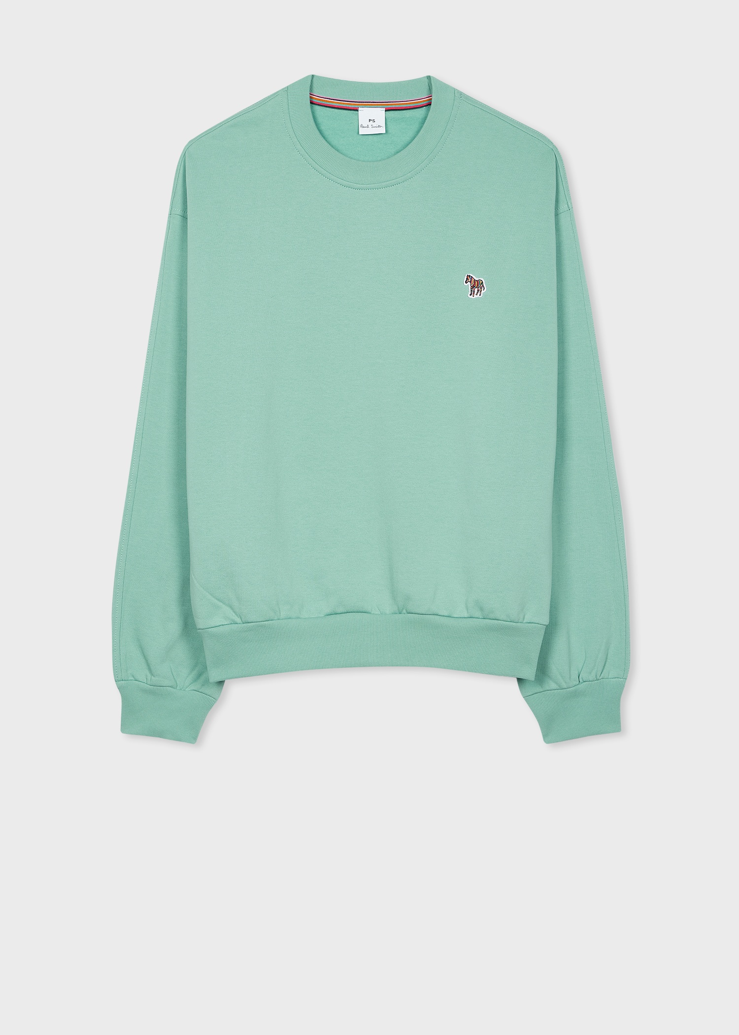 Women's Pale Teal Zebra Logo Cotton Sweatshirt - 1