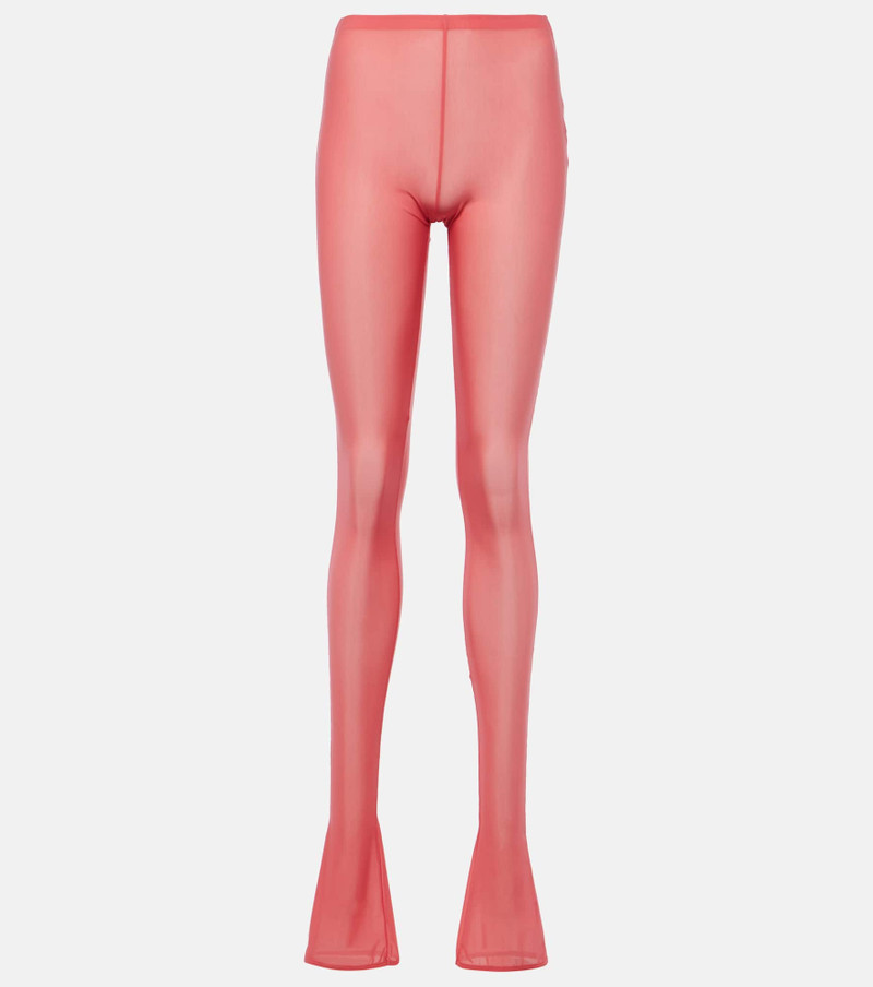 semi-sheer jersey leggings - 1