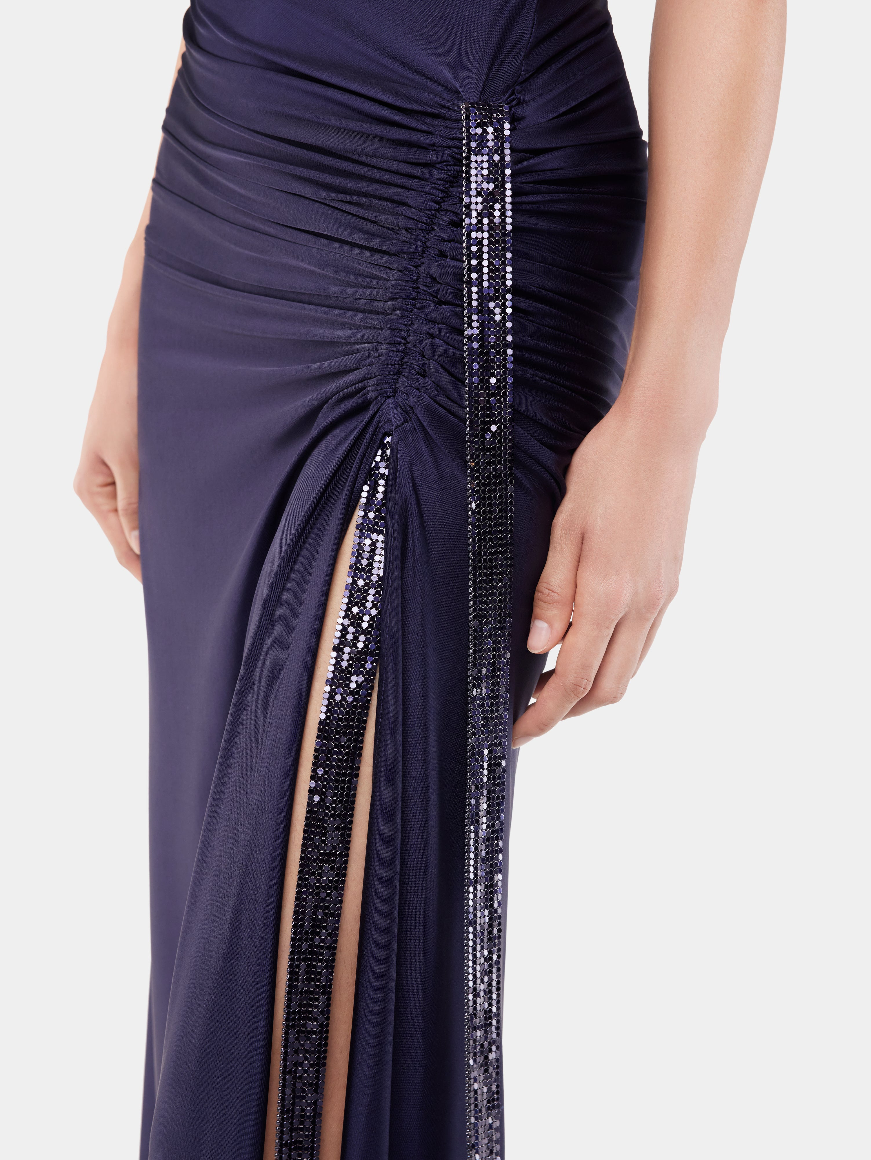 LONG DRESS IN MESH AND JERSEY - 5