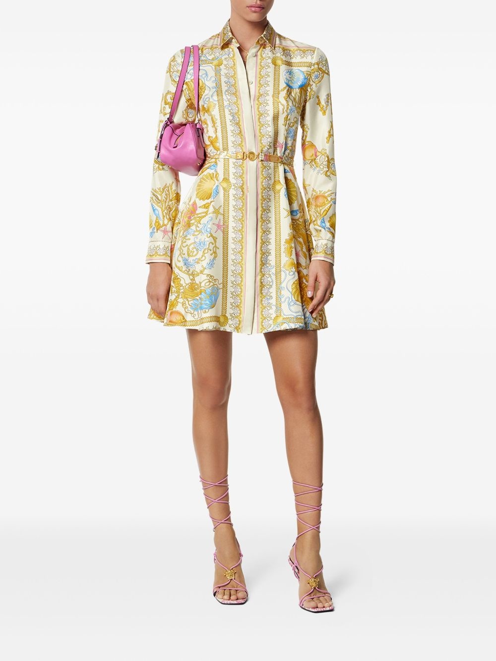 Underwater Barocco silk midi shirt dress - 2