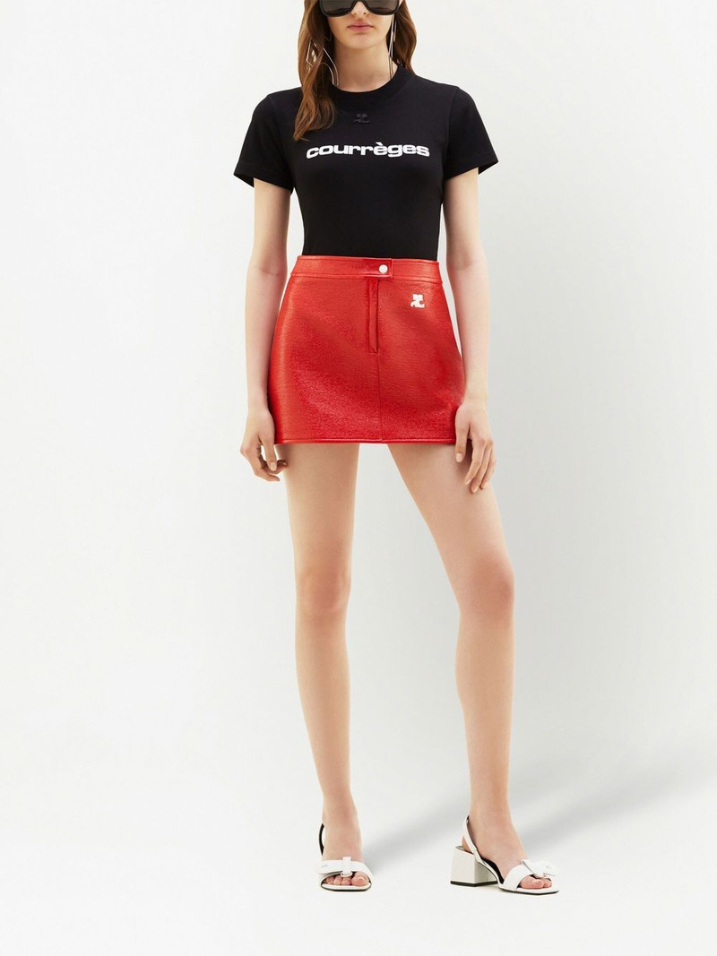 courrèges Iconique vinyl A-Line skirt outlook
