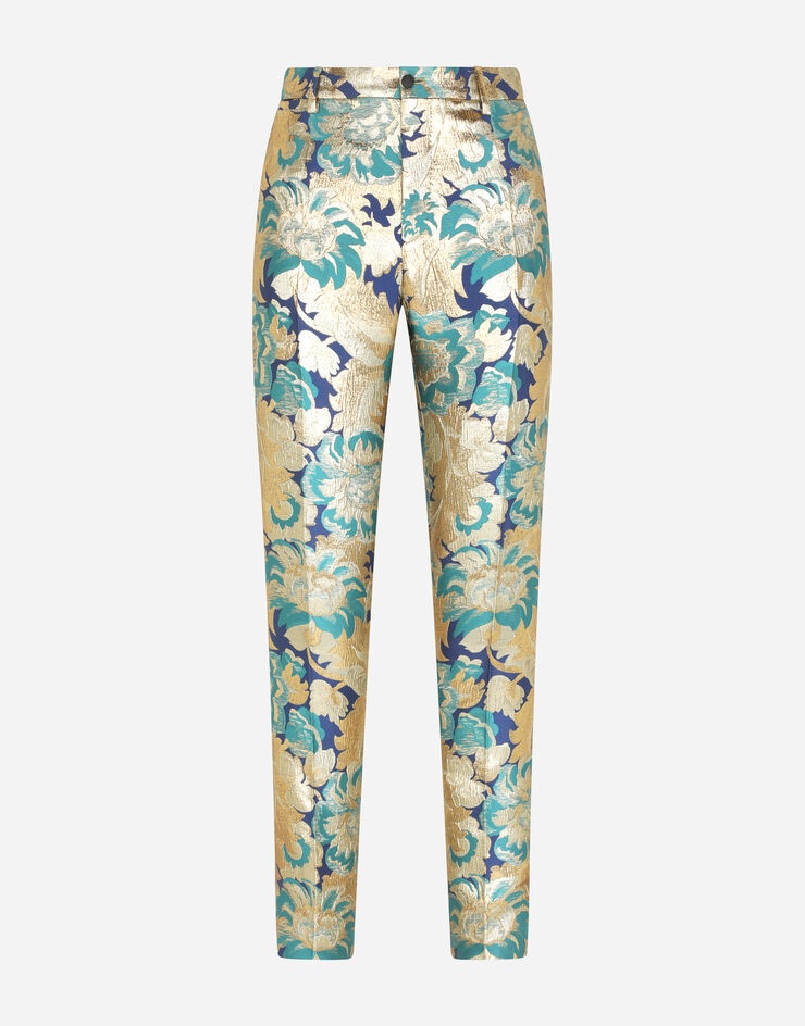 Floral lurex jacquard pants - 3