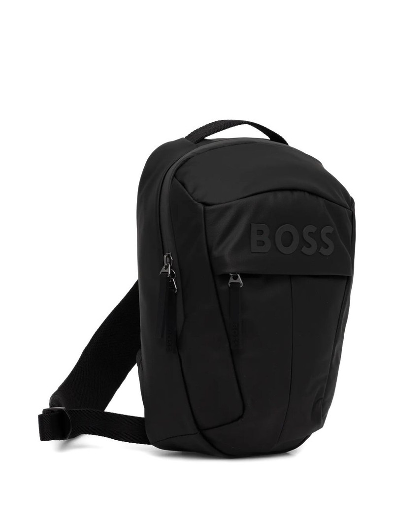 BOSS logo-appliqué single-strap backpack outlook
