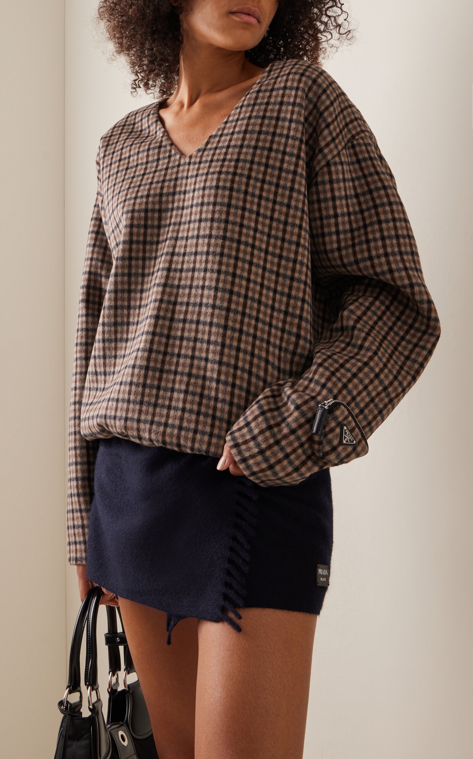 【プラダ・PRADA】Cashgora top with pouch Prada Cashgora top with pouch | REVERSIBLE