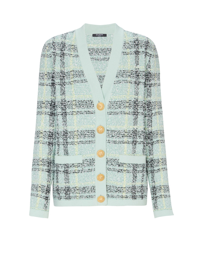 Loose glitter tweed cardigan 1