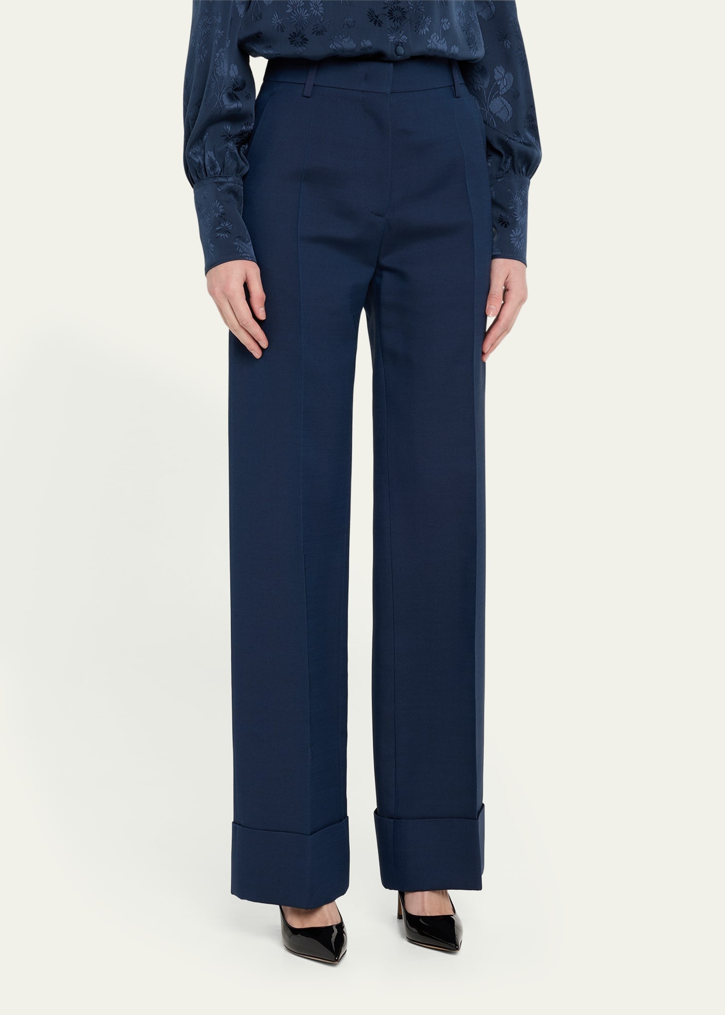Cuffed Suiting Wool Trousers - 4