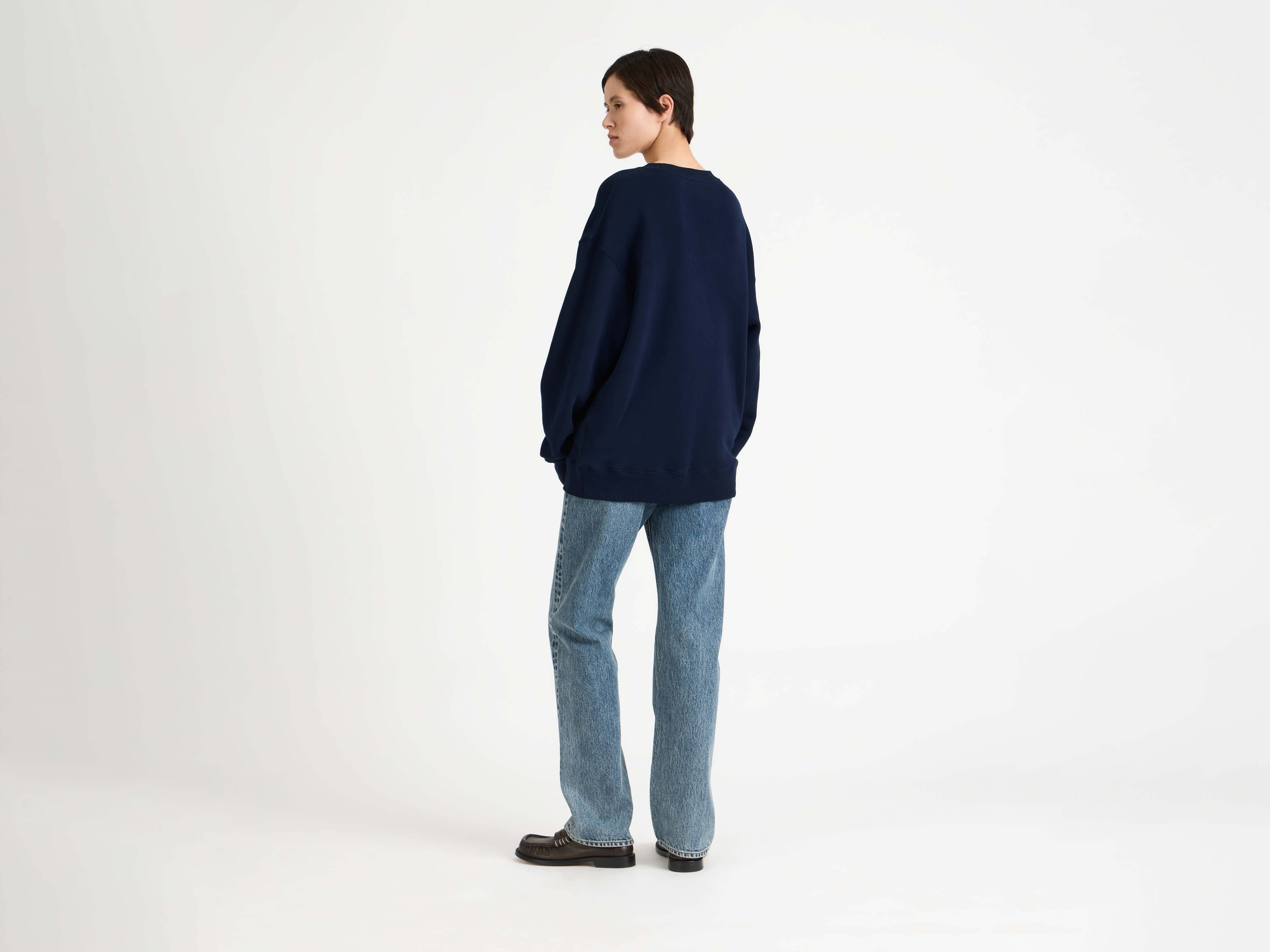 WOMENS 'ANONYMOUS TRADE' SWEATSHIRT IN NAVY - 3