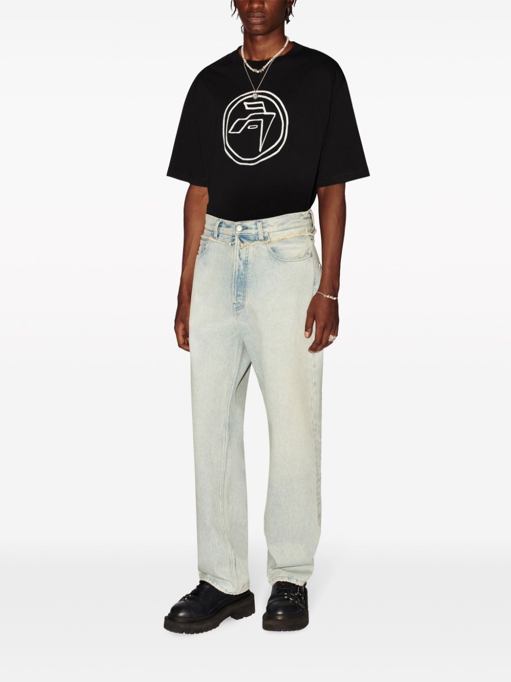 frayed straight-leg jeans - 2