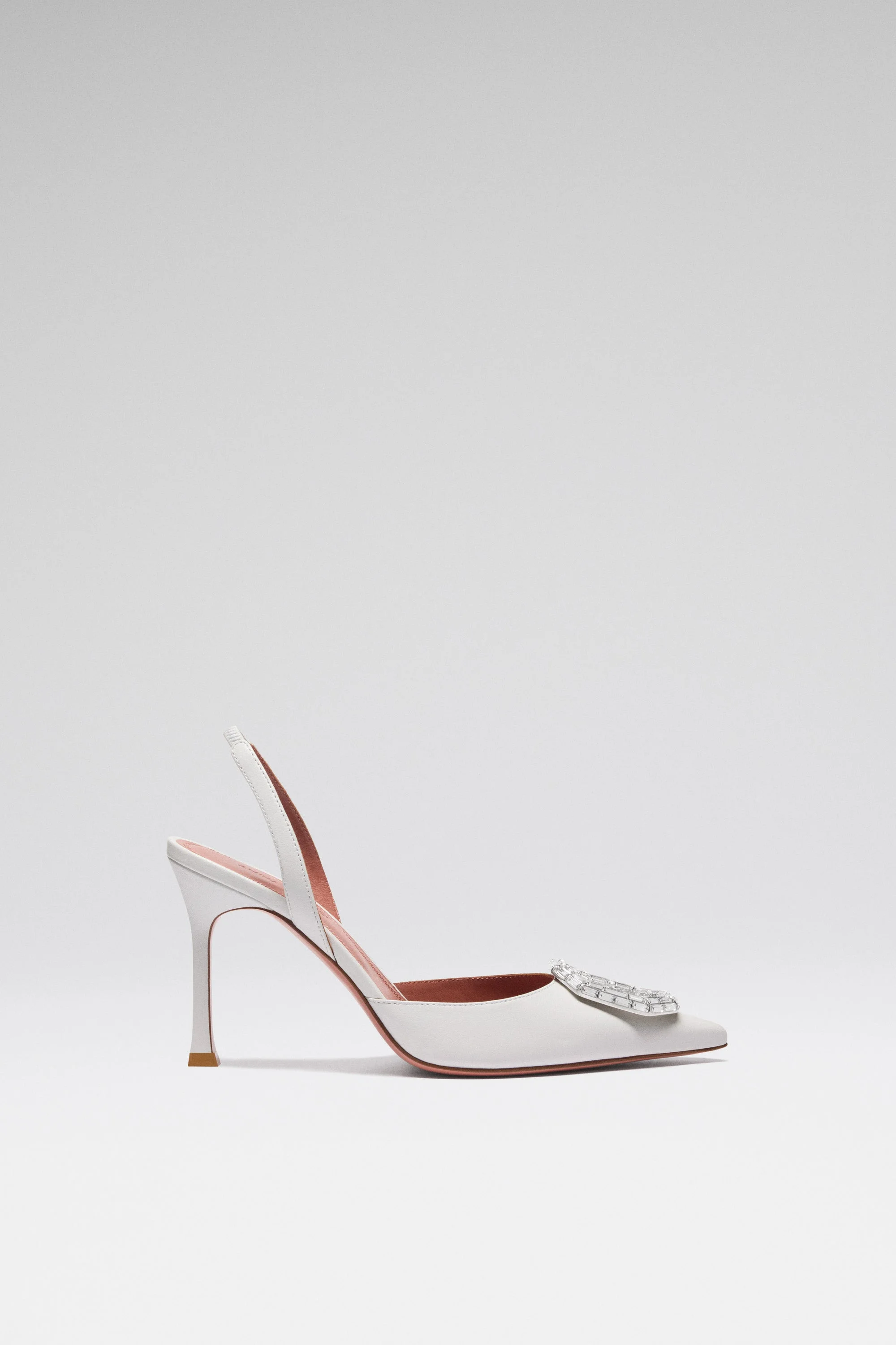 CAMELIA SLING 90 WHITE NAPPA AND WHITE BUCKLE - 1