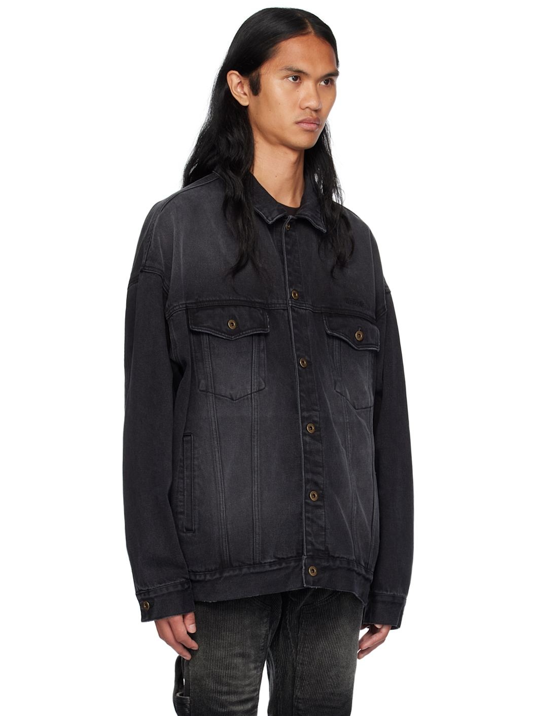 Black Oversized Denim Jacket - 2