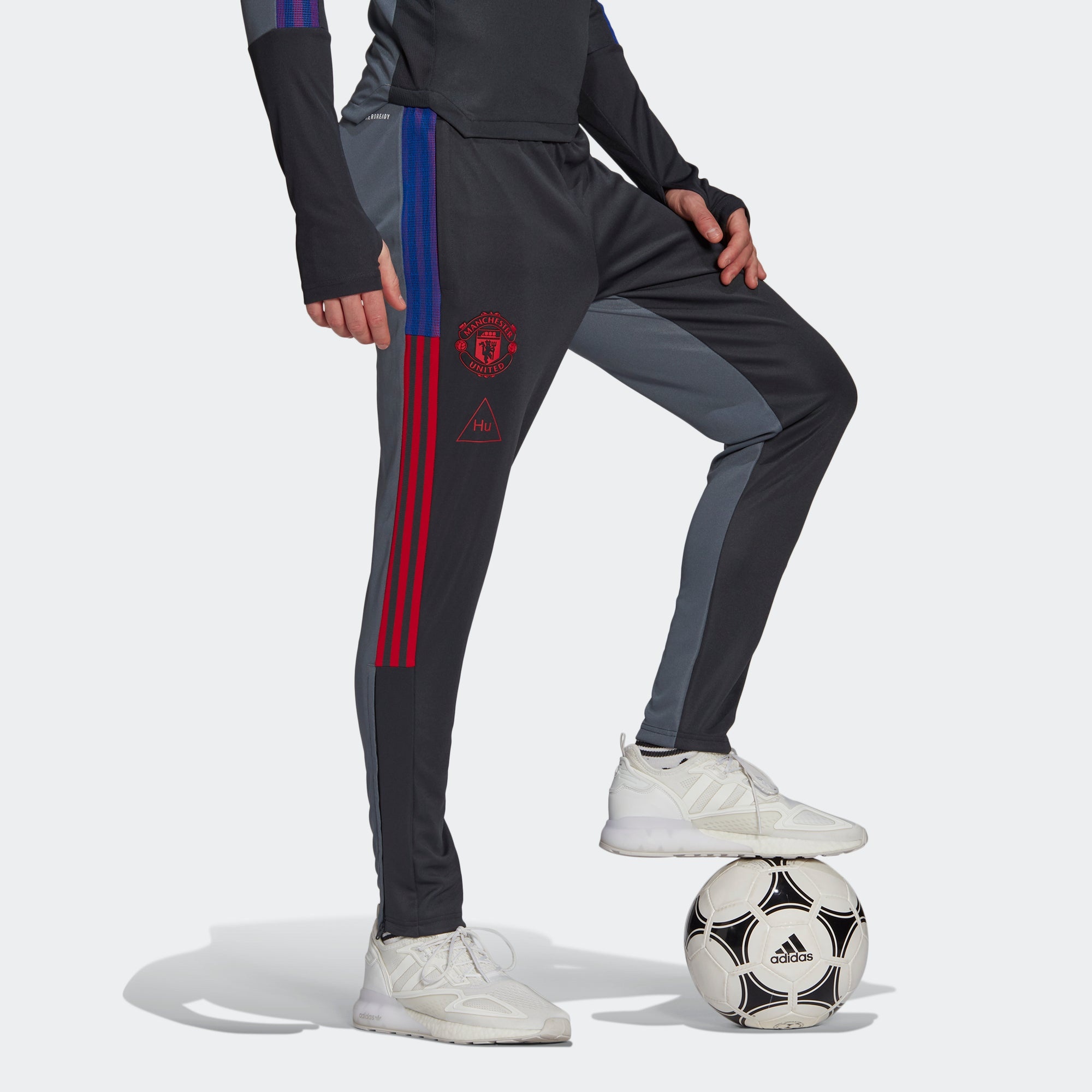 adidas x Crossover Mufc Hu Tr Pnt Manchester United Soccer/Football Colorblock Sports Long Pants Gra - 4