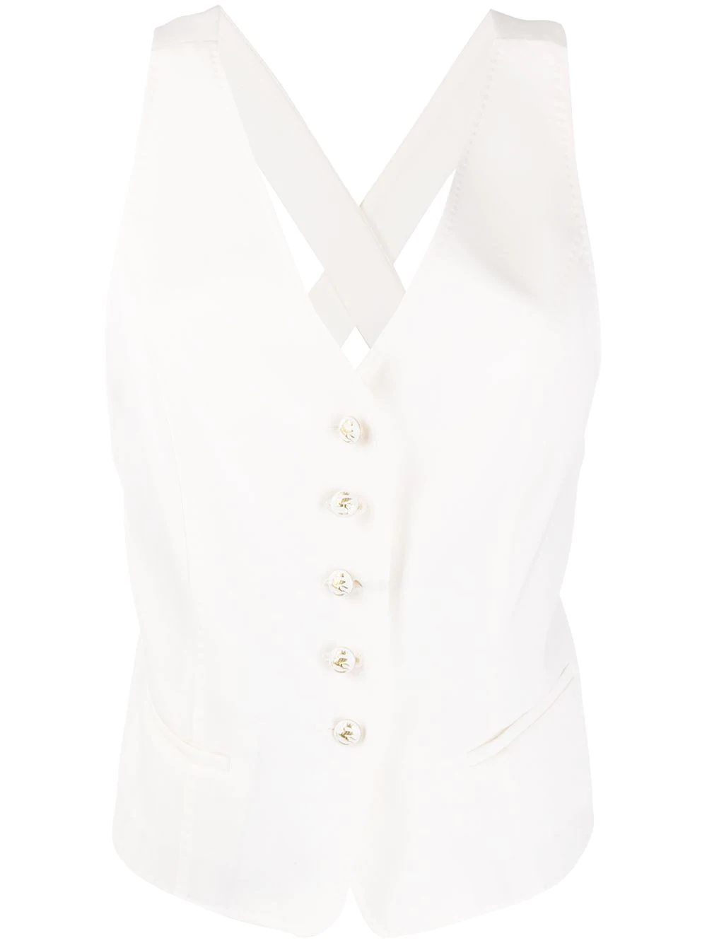 fitted fine knit waistcoat - 1