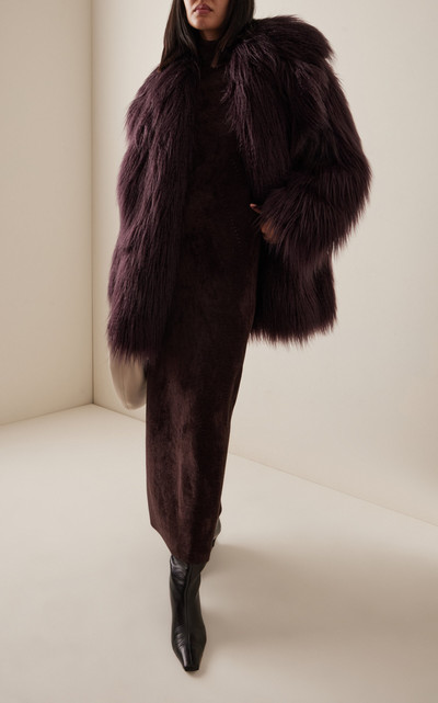 The Frankie Shop Miley Faux Fur Coat purple outlook