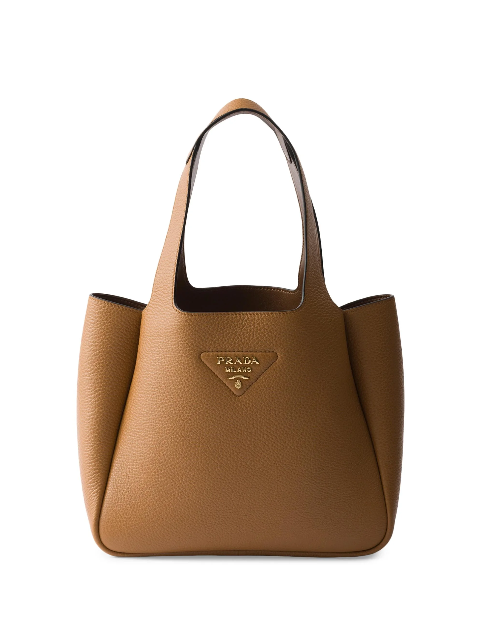 Women's Small Leather Tote Bag - Brown - 1