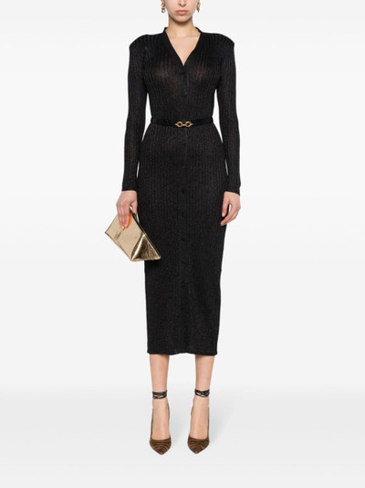 TOM FORD metallic-threading knitted maxi dress outlook