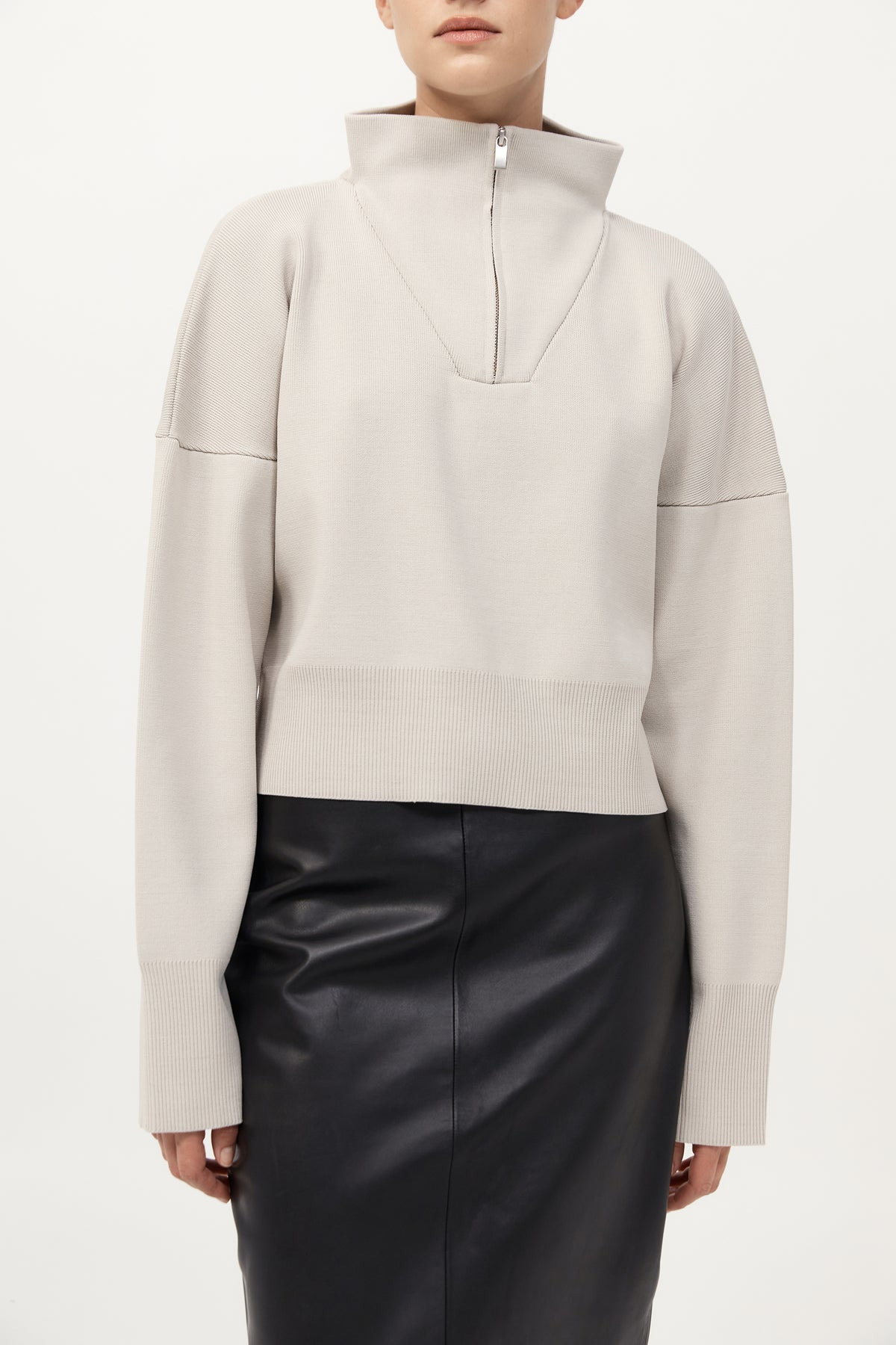 Milano Knit Zip Jumper - Silver - 8