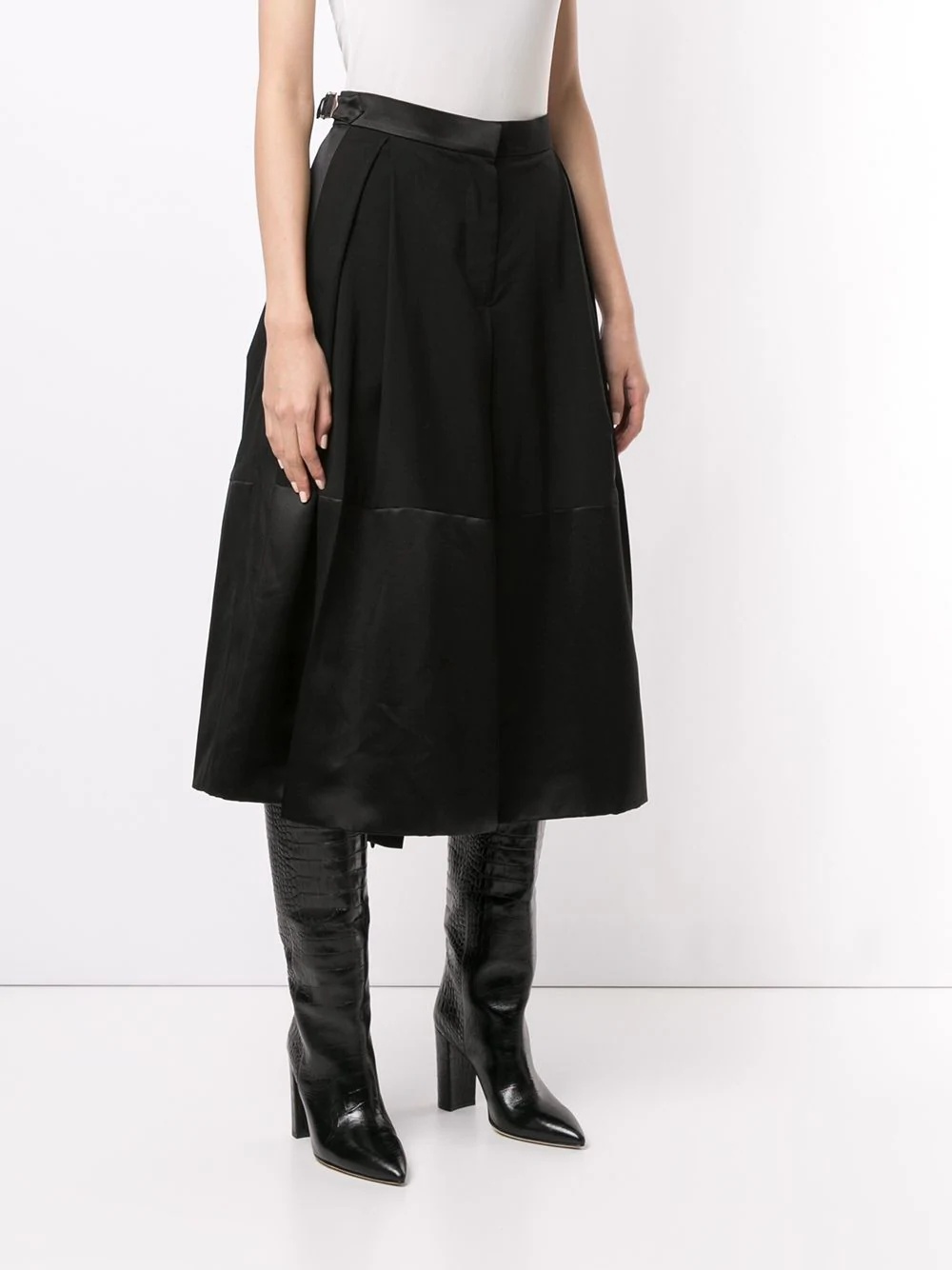 contrast-panel midi skirt - 3