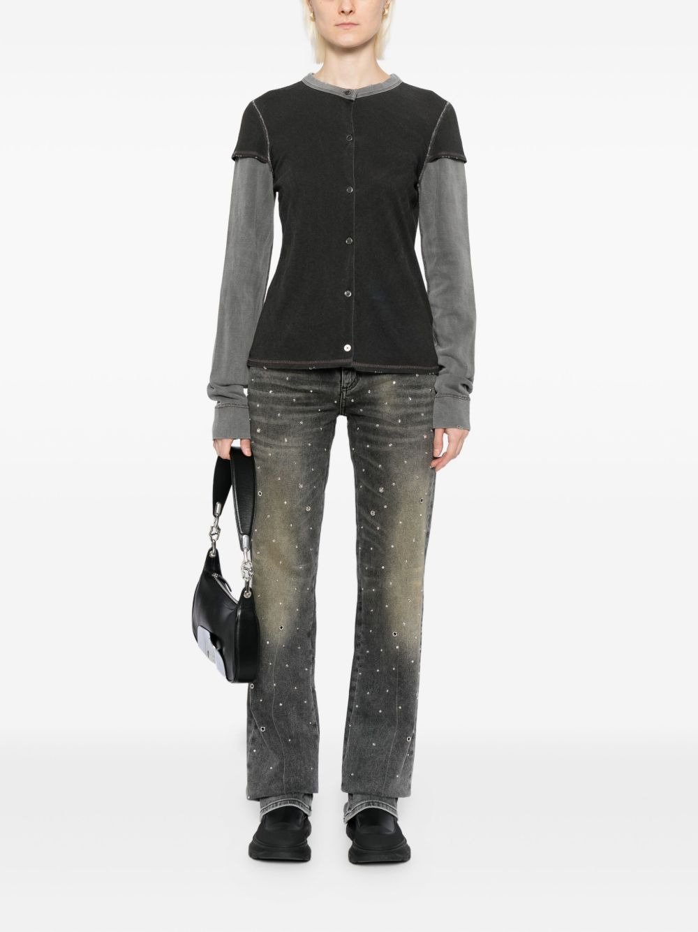 layered long-sleeved sweatshirt - 2