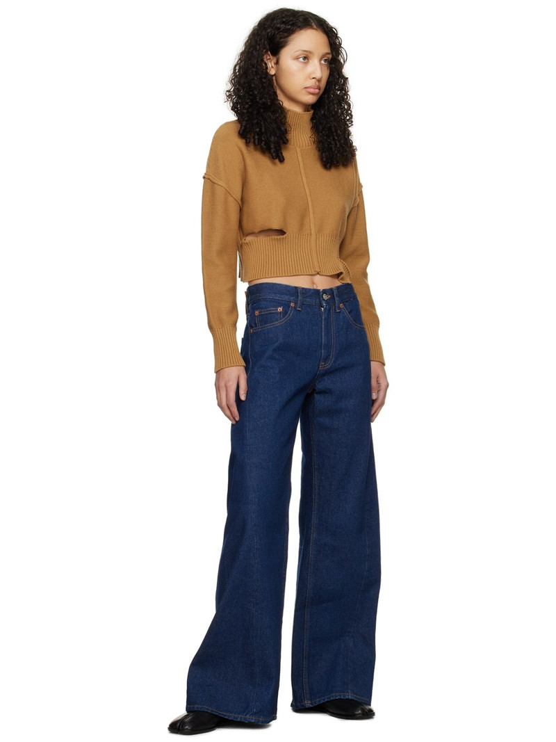 MM6 Maison Margiela Tan Boxy Sweater outlook