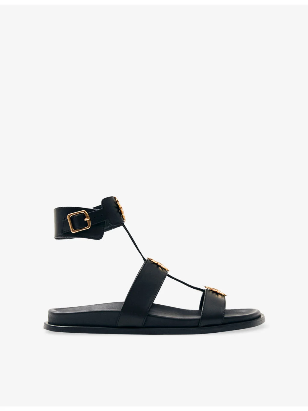 Clarissa Embellished Flat Leather Sandals - 1