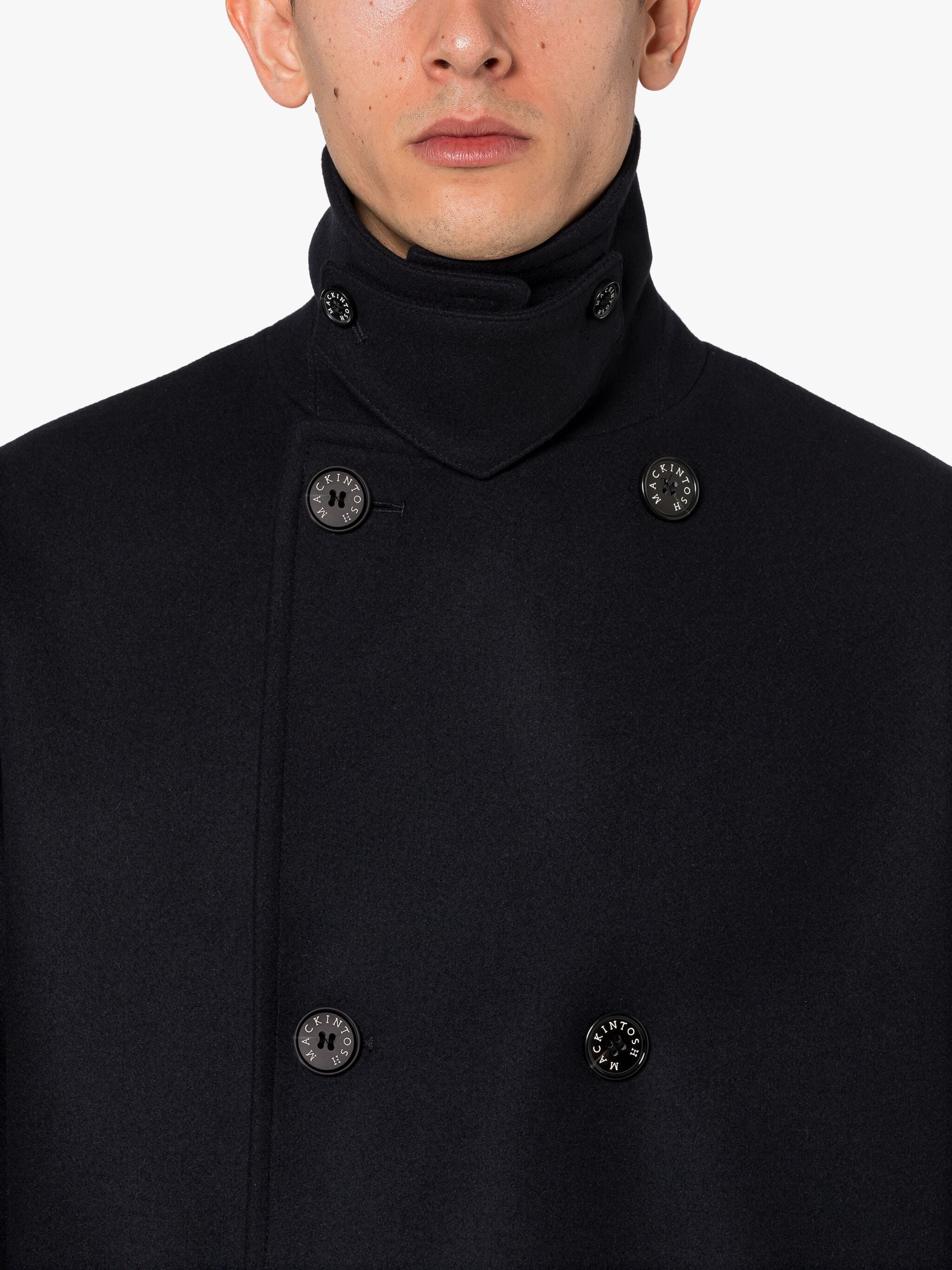 HUMBIE NAVY WOOL PEA COAT - 5