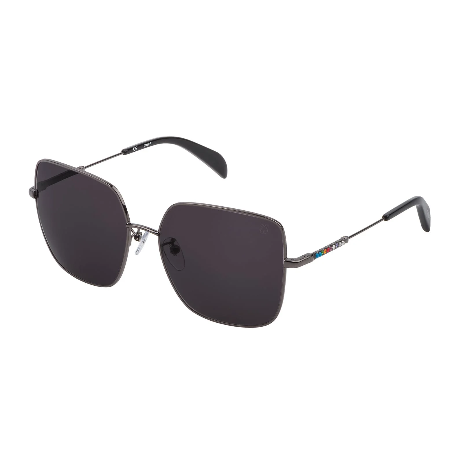 Gun colored Metal Straight Gema Sunglasses - 1