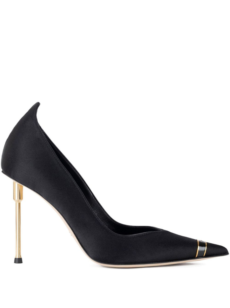 pointed-toe satin pumps 1