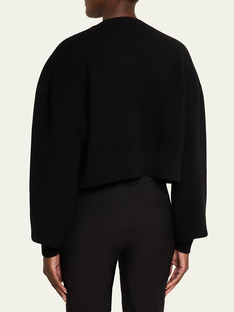 TOM FORD Wool-Cashmere Blouson-Sleeve Crop Sweater outlook