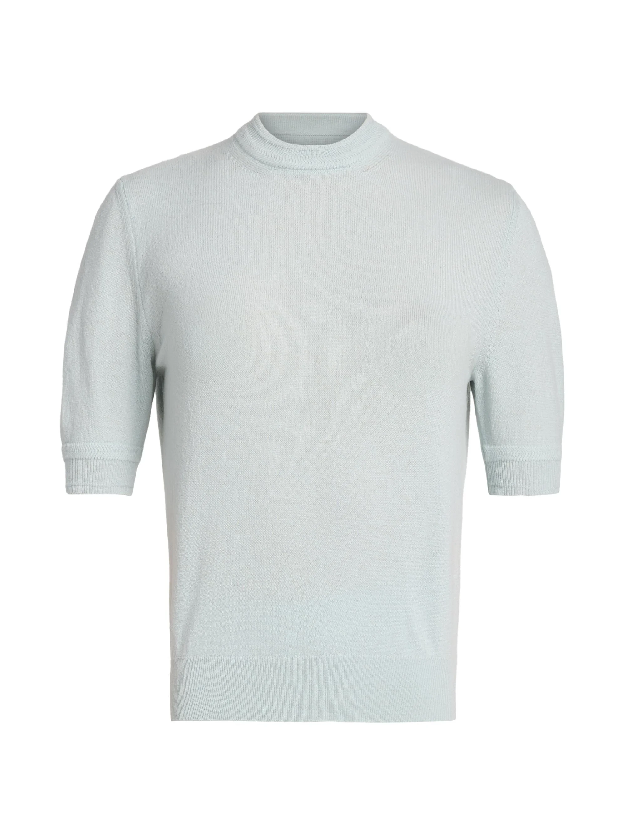 Women's Merino Wool Short-Sleeve Sweater - Sky - 1