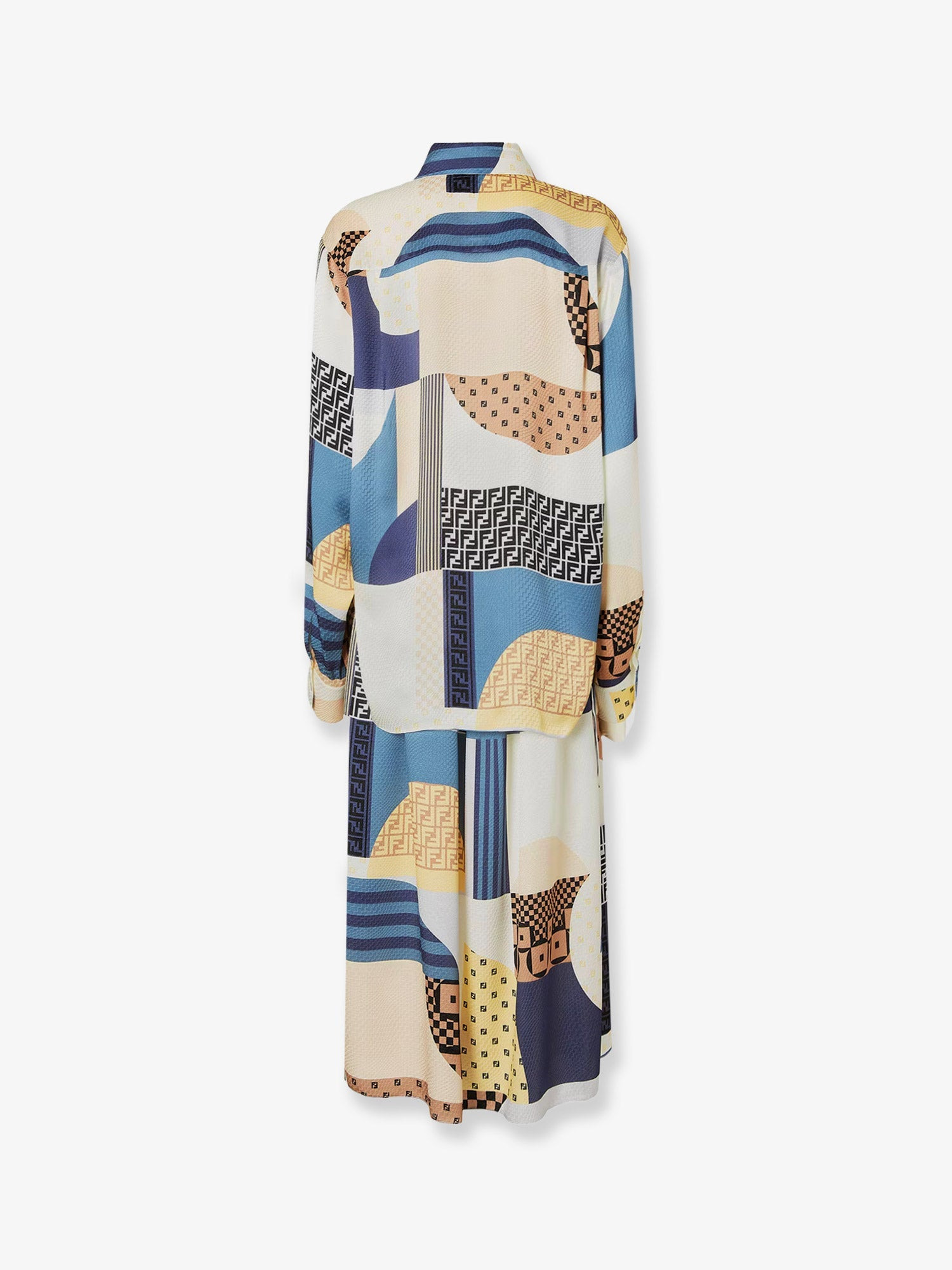 PATCHWORK SILK DRESS - 4