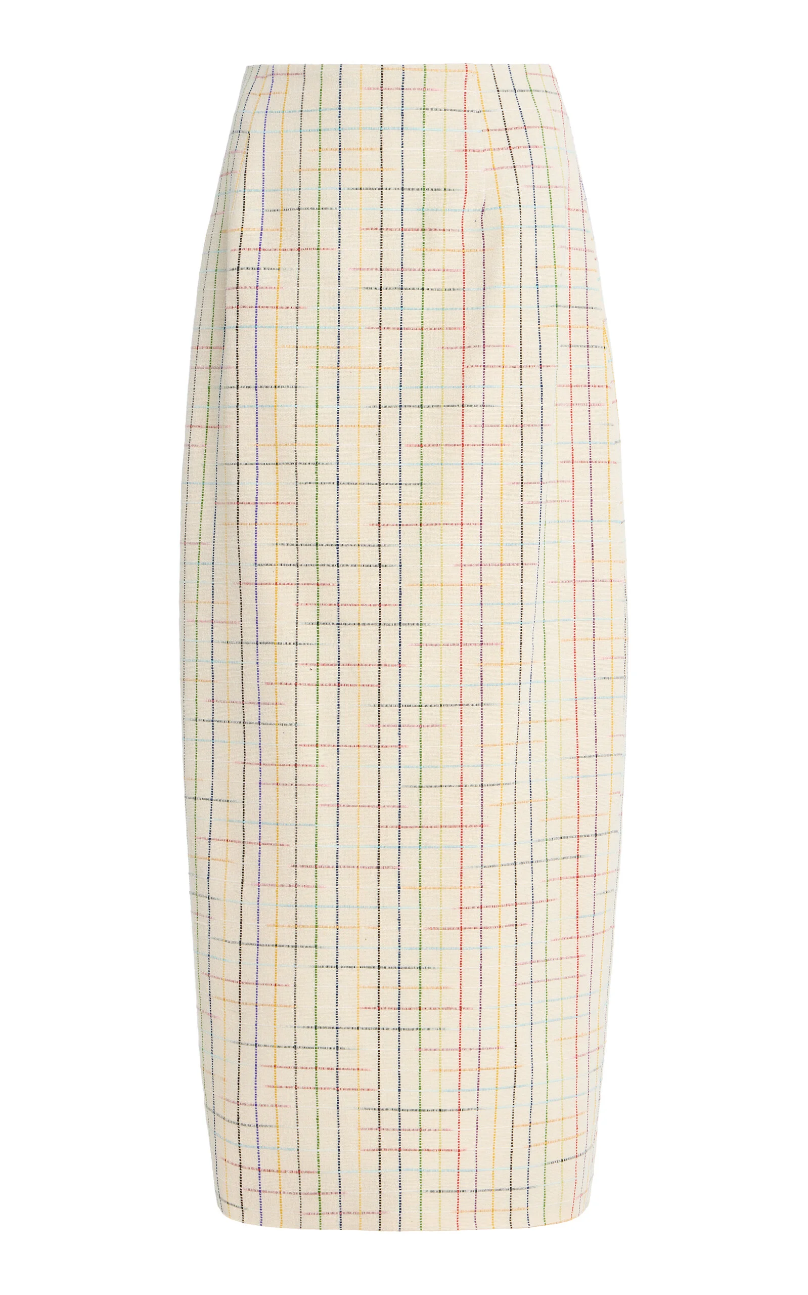 Exclusive Space-Dyed Checked Silk Midi Column Skirt multi - 1