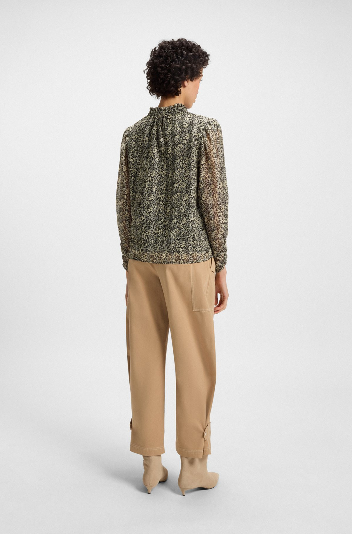 RELAXED-FIT BLOUSE IN PRINTED SEERSUCKER - 5