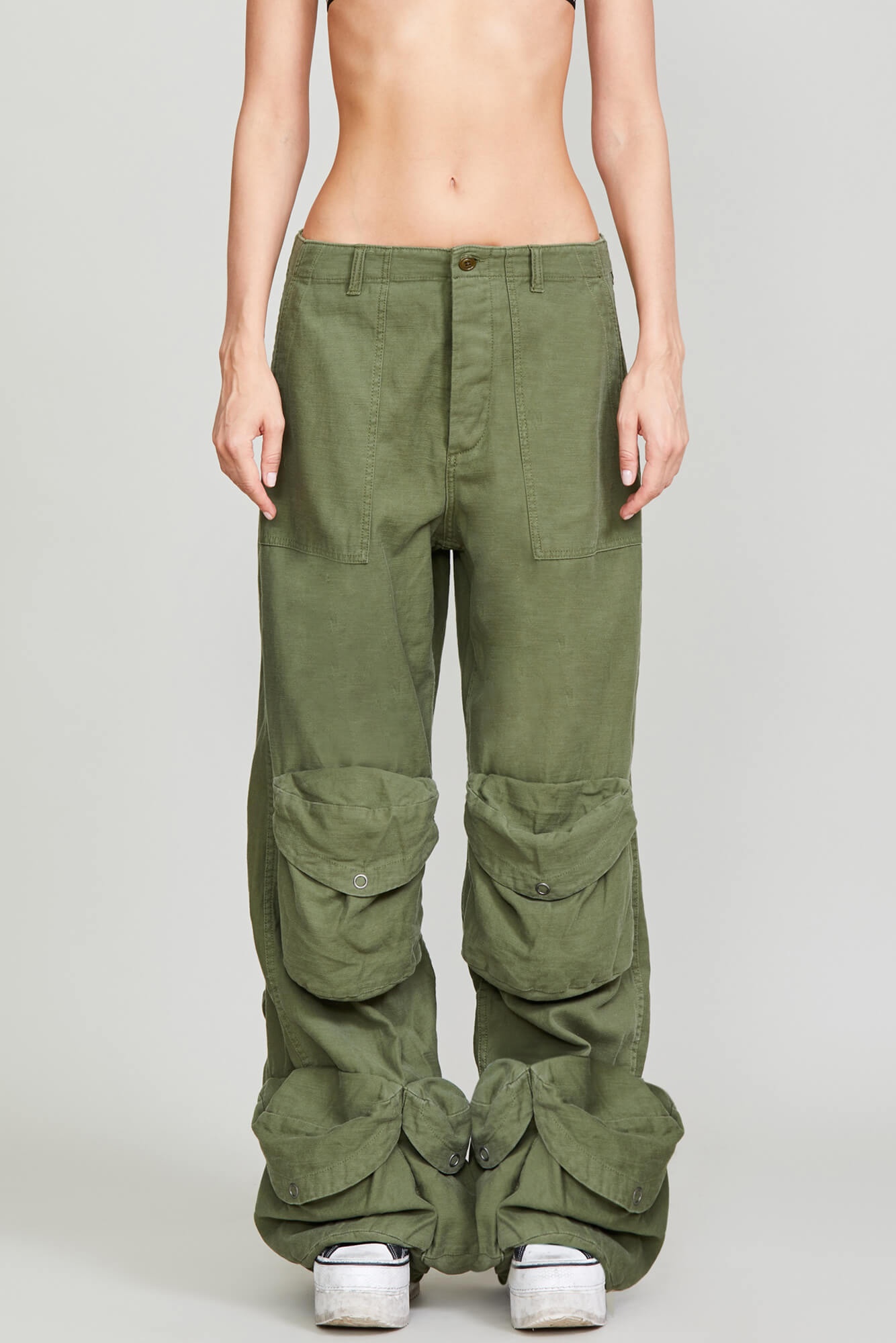 MULTIPOCKET UTILITY JEAN - OLIVE GARMENT DYE - 5